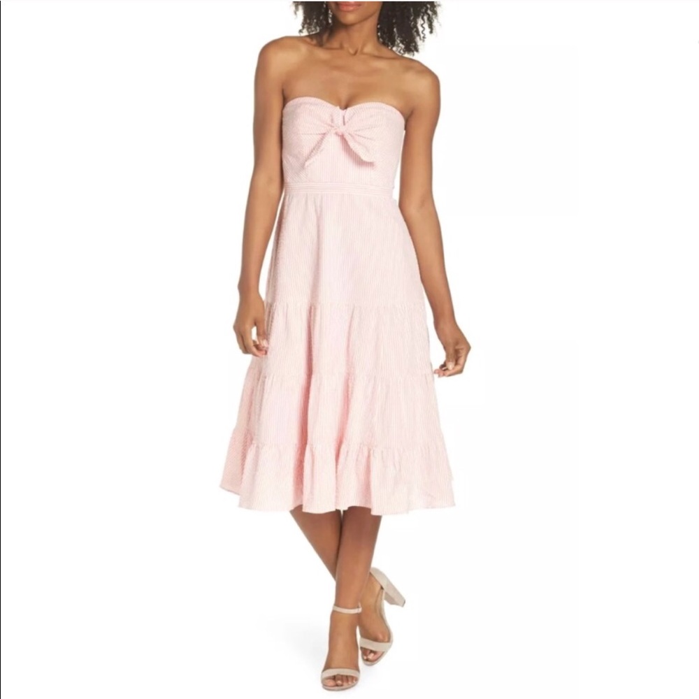 J. Crew Tie Front Strapless Dress Size 10